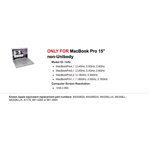 NewerTech NuPower 60 Watt-Hour Battery for MacBook Pro 15" Model Model Batteri