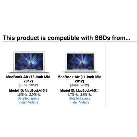 OWC Envoy USB 2.0/3.0 Enclosure for Apple MBA 2012 SSD Extern Hårddisk